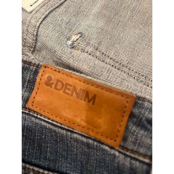 H&M &Denim Jeans Skinny High Waist Ankle Women 33 Plus Size Distressed Raw Hem - Picture 12 of 13